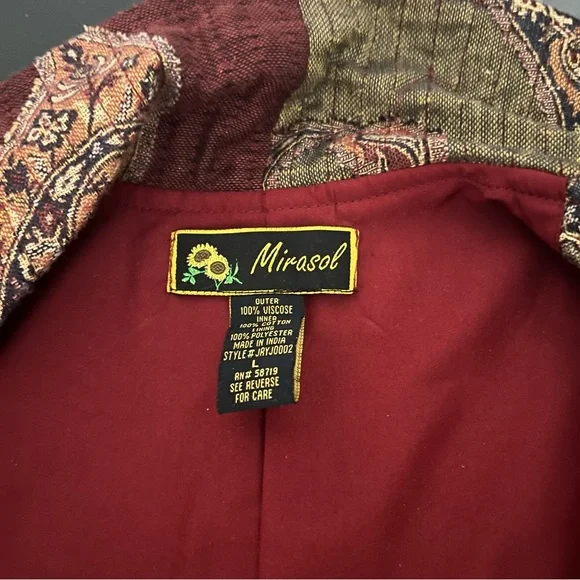 Mirasol Full Length Duster Beautiful Multicolor Jacket Sz: L - Picture 5 of 10